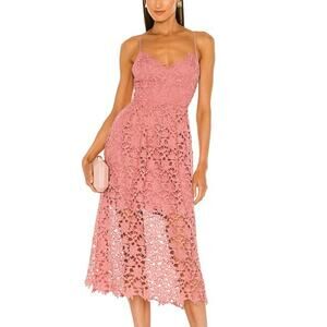 Astr The Label Dress S Sleeveless Midi Eyelet Mauve Pink Fairycore Party Prom